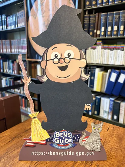 Ben is bewitched at the State Library of Massachusetts’ George Fingold Library!